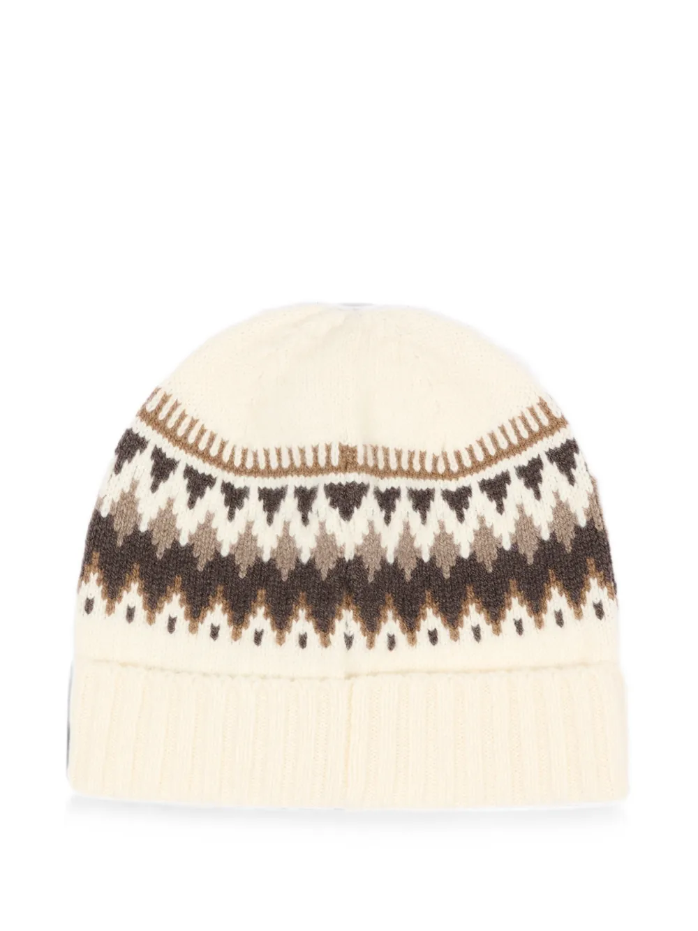 Moncler Enfant Fair Isle muts met scheerwol Beige