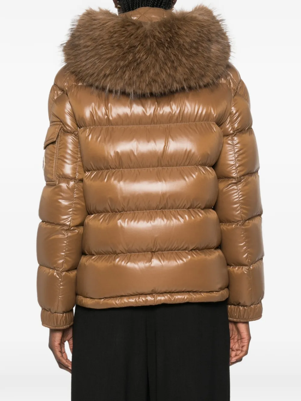 Moncler fur-trim quilted jacket Bruin