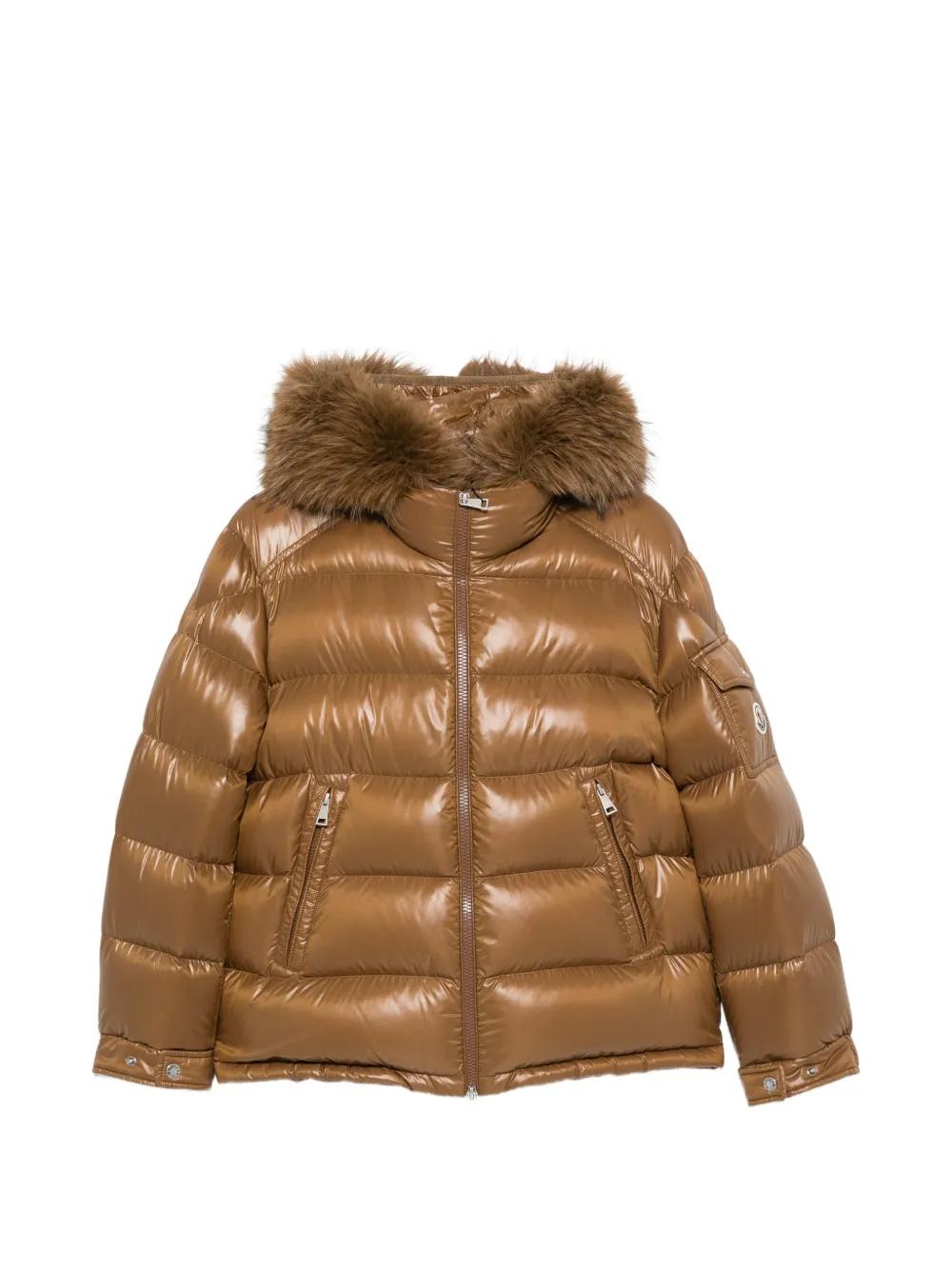 Moncler fur-trim quilted jacket Bruin