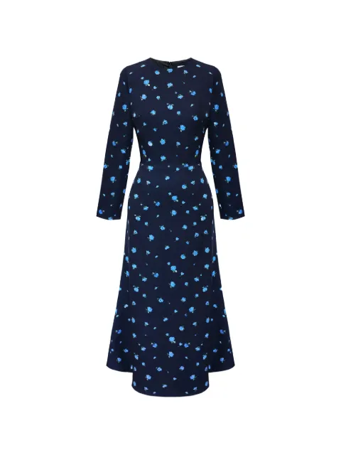 POST MERIDIEM floral-print long-sleeve midi dress