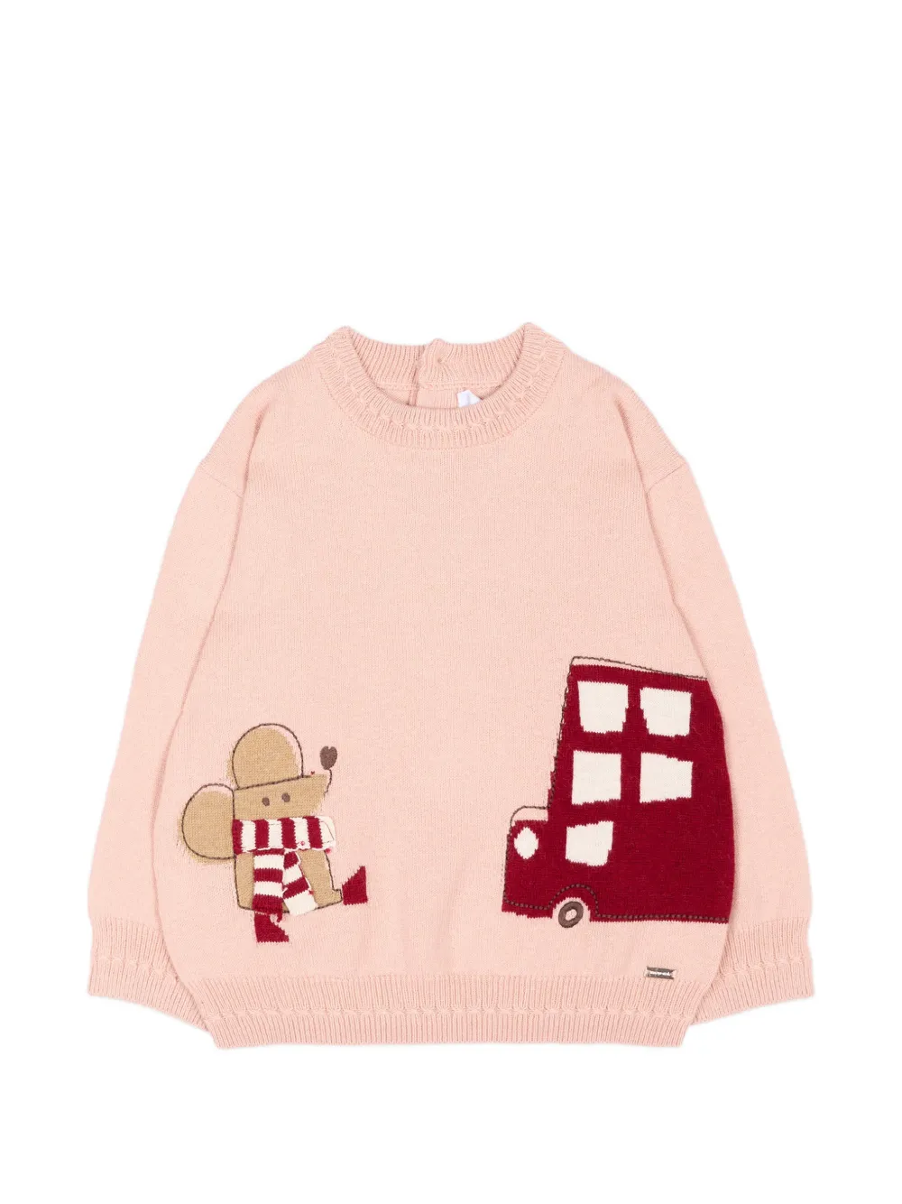 Mayoral intarsia-knit button-fastening sweater - Rosa