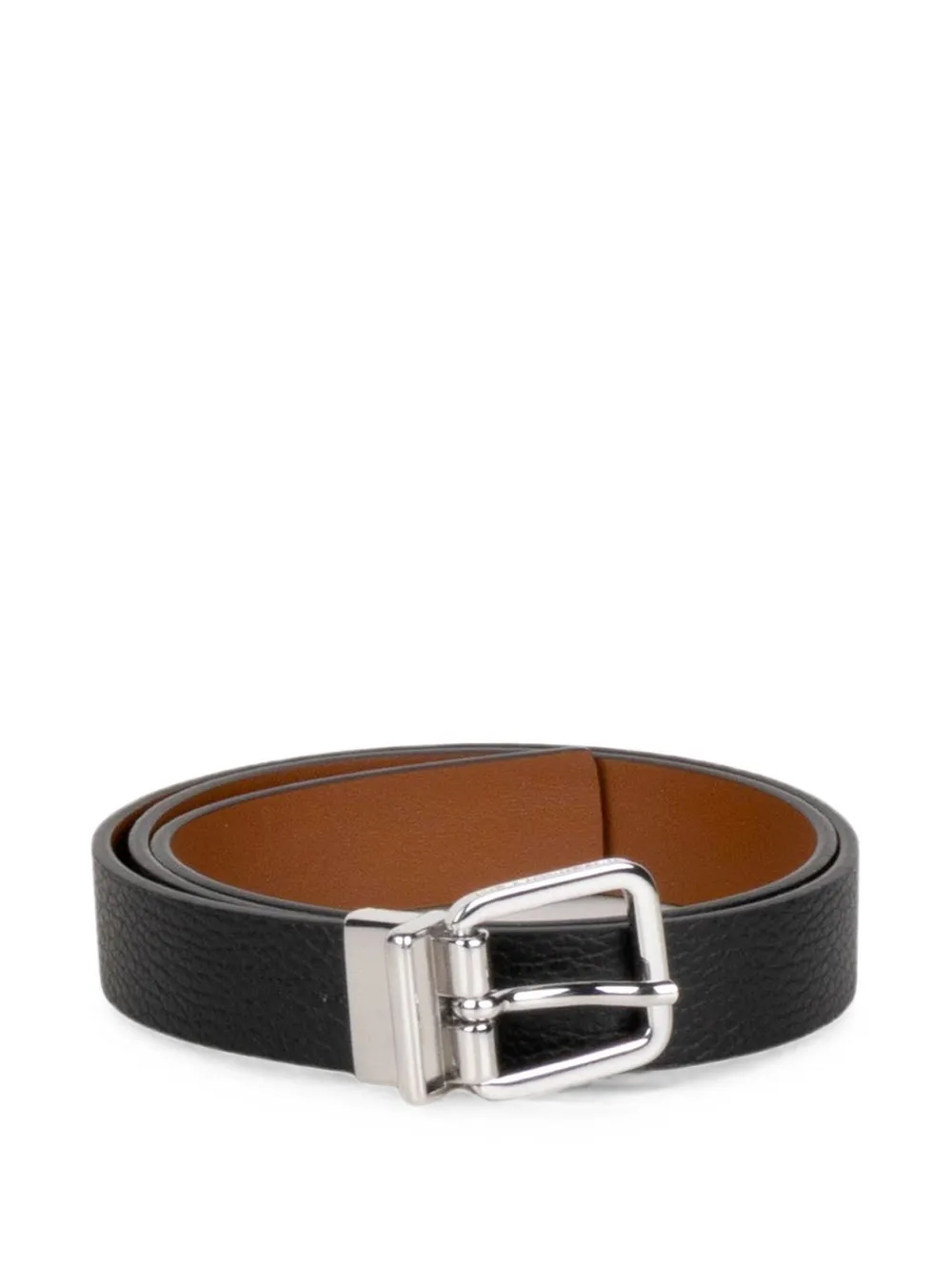 GIANNI CHIARINI grained leather buckle belt - Nero