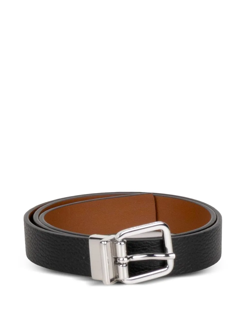 GIANNI CHIARINI grained leather buckle belt - Nero