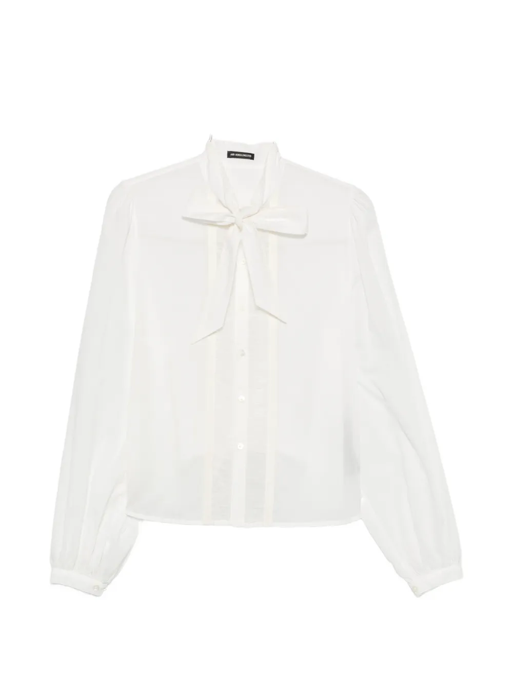 Ann Demeulemeester bow-detail pinstripe-trim blouse - Bianco