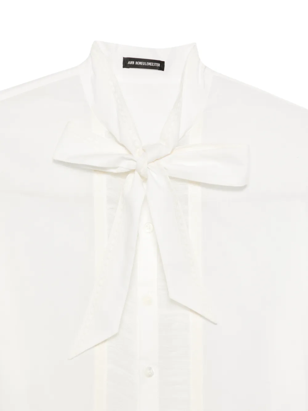 Ann Demeulemeester Blouse met krijtstreep en strikdetail Wit
