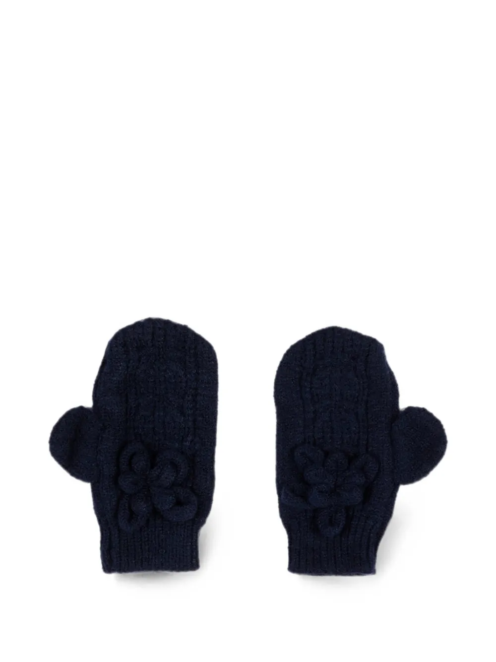 Mayoral Kabelgebreide accessoires met bloemapplicatie Blauw