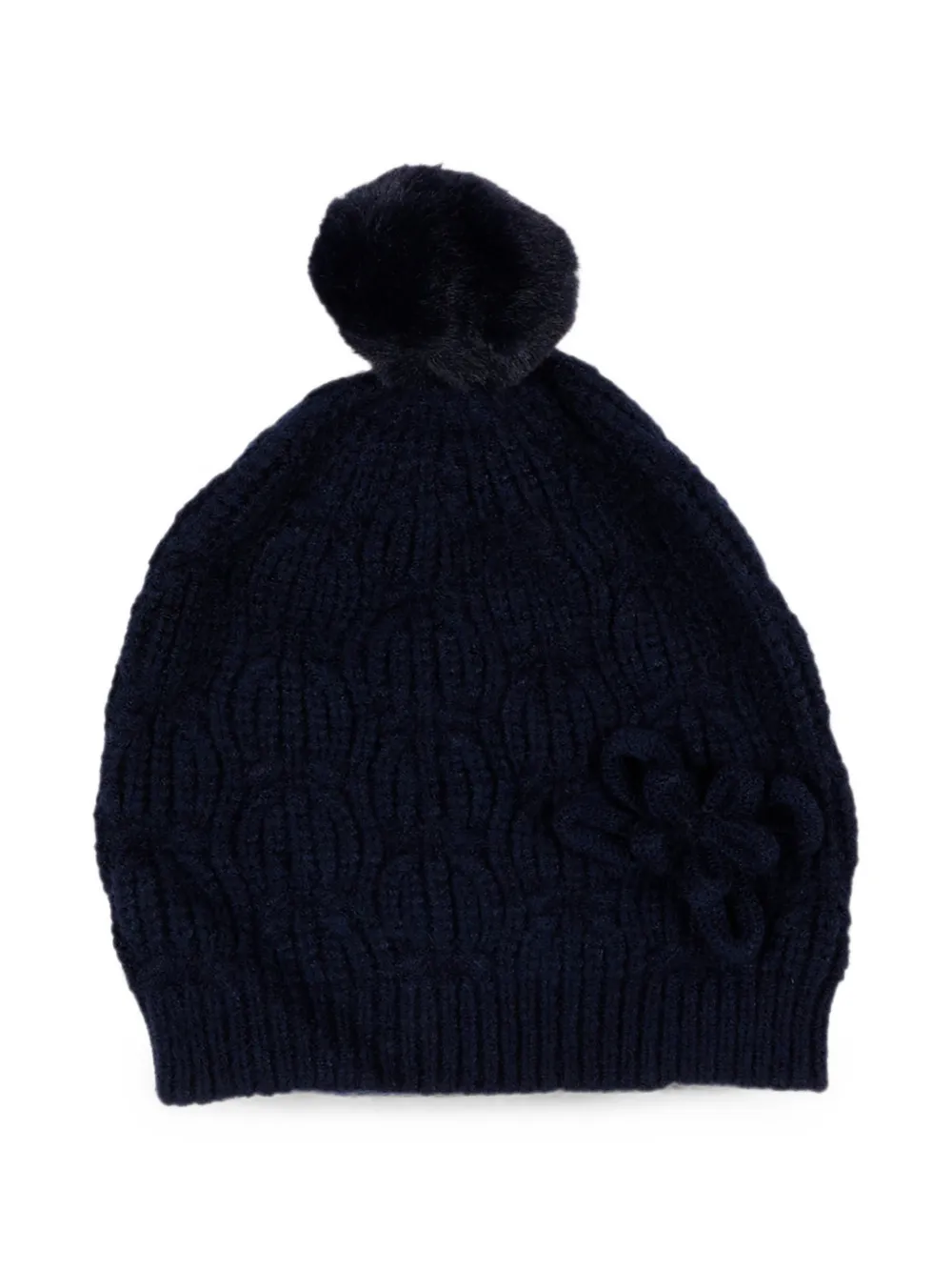 Mayoral Kabelgebreide accessoires met bloemapplicatie Blauw