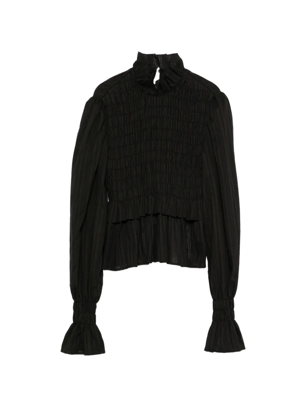 Ann Demeulemeester smocked ruffled blouse