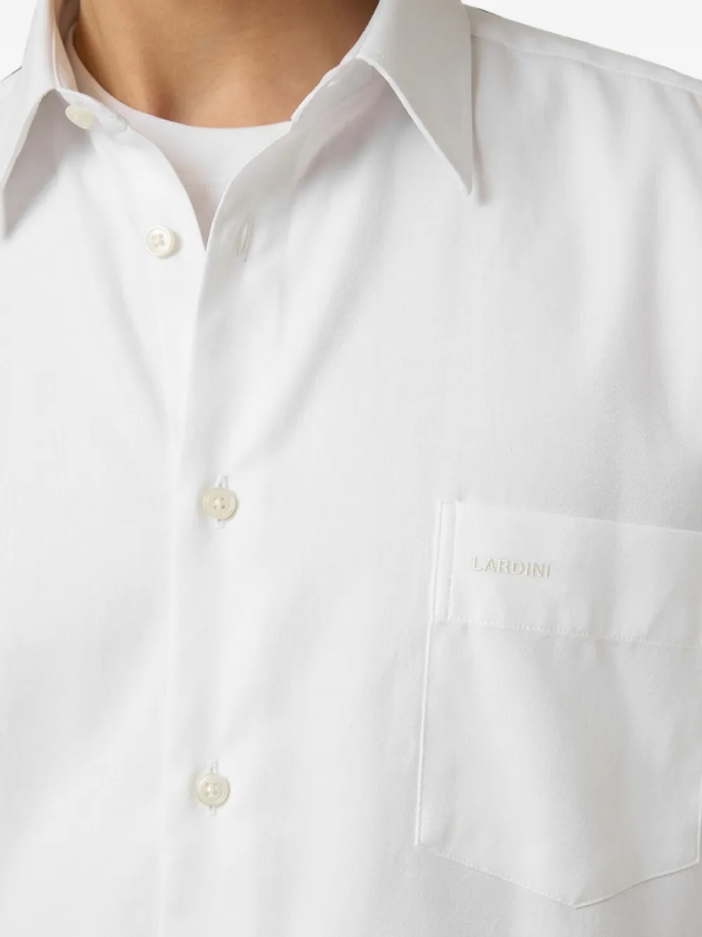 Lardini Overhemd met geborduurd logo Wit
