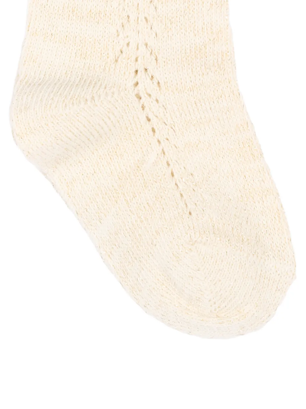 Mayoral Pointelle gebreide sokken met strikdetail Beige