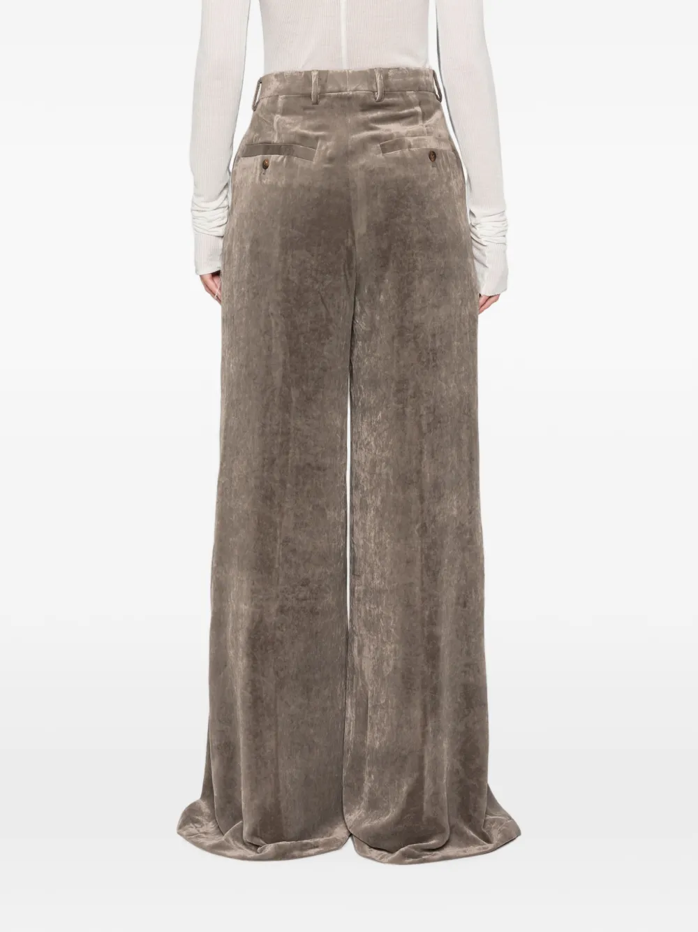 Rick Owens Palazzo broek met fluwelen effect Grijs
