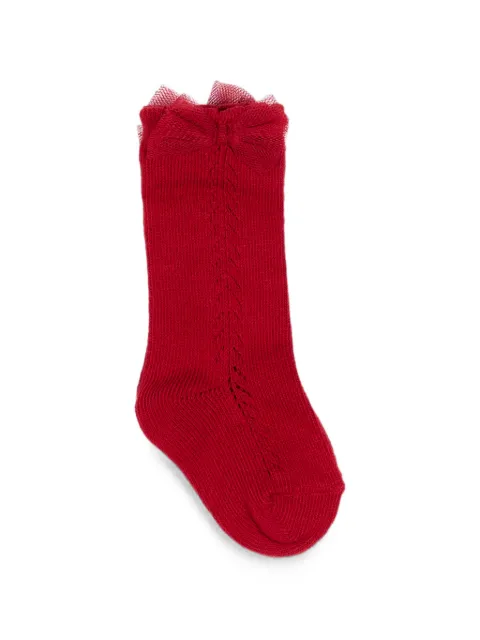 Mayoral bow-detail open-knit socks