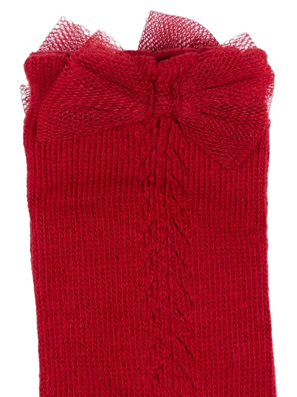 Mayoral Opengebreide sokken met strikdetail Rood