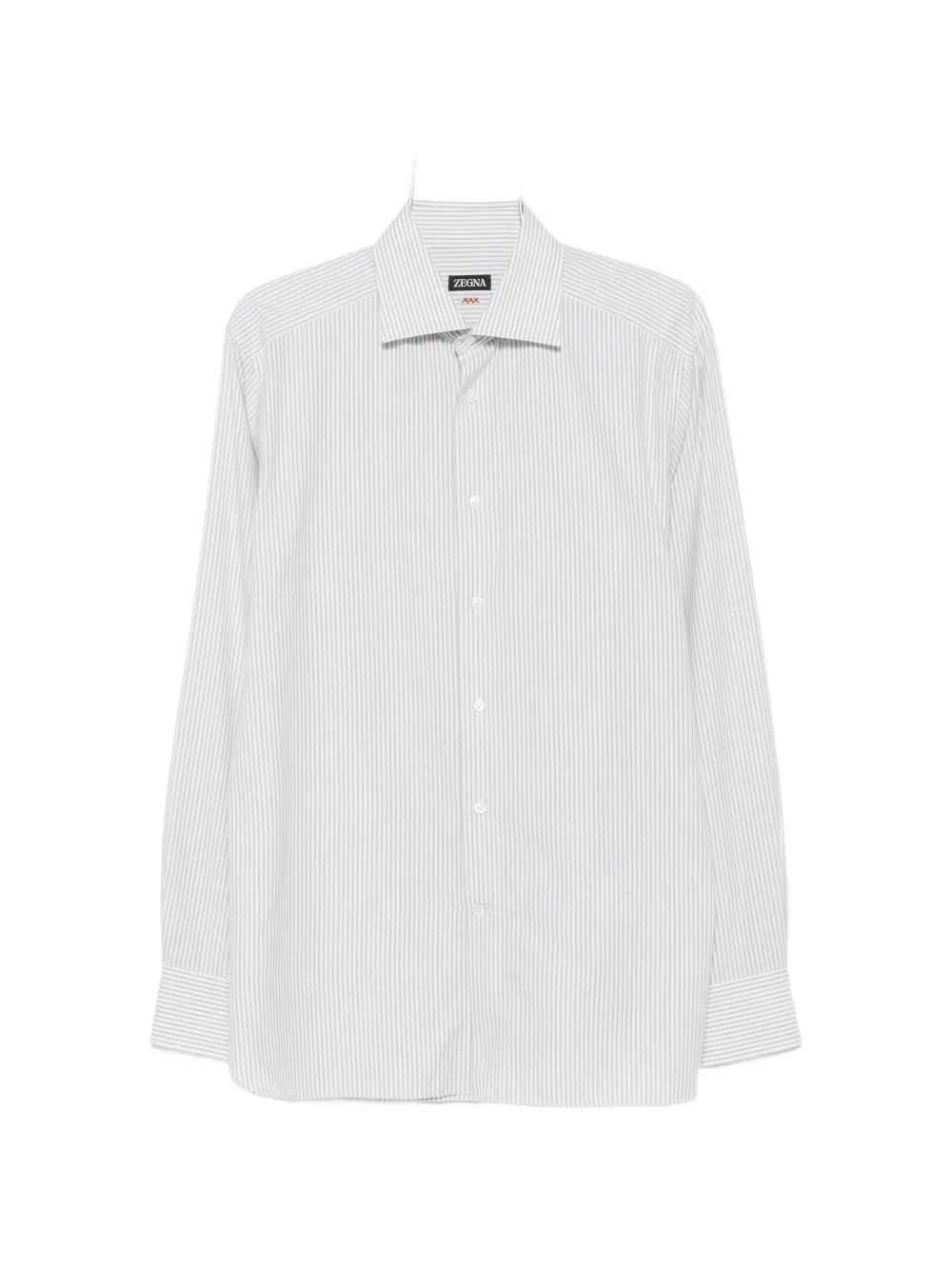Zegna vertical-stripe long-sleeve shirt - Weiß