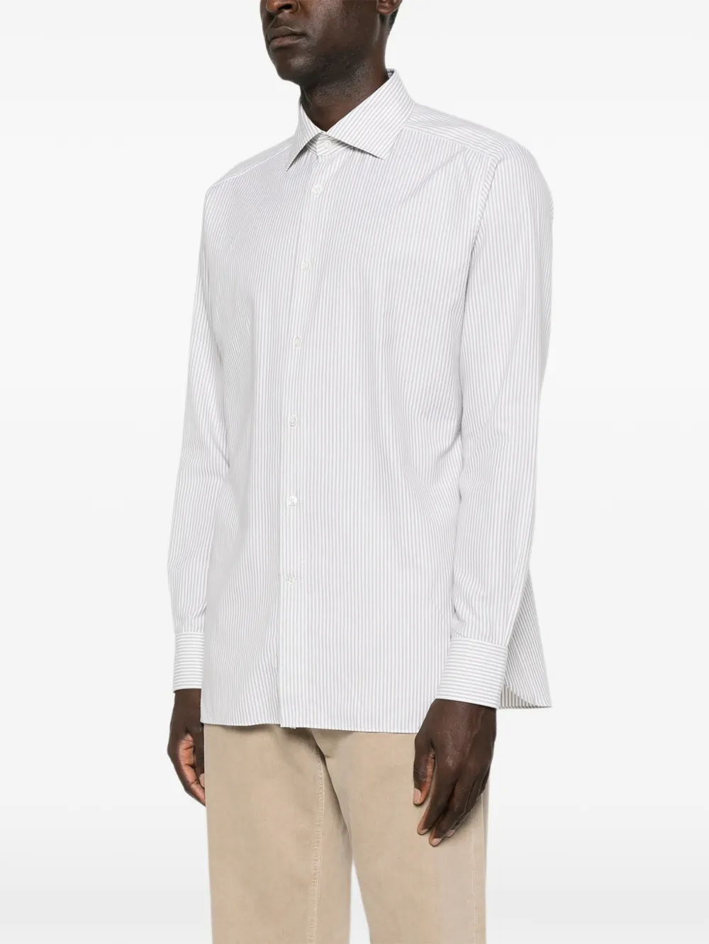 Zegna Gestreept overhemd Wit