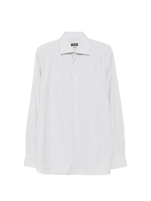 Zegna vertical-stripe long-sleeve shirt