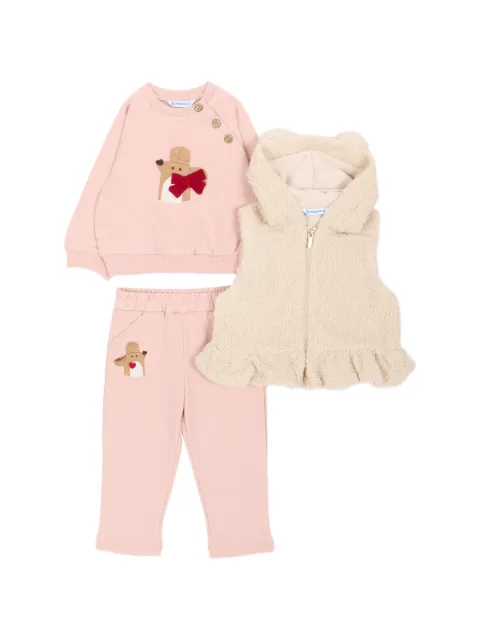 Mayoral animal-patch ruffled tracksuit (set of three)