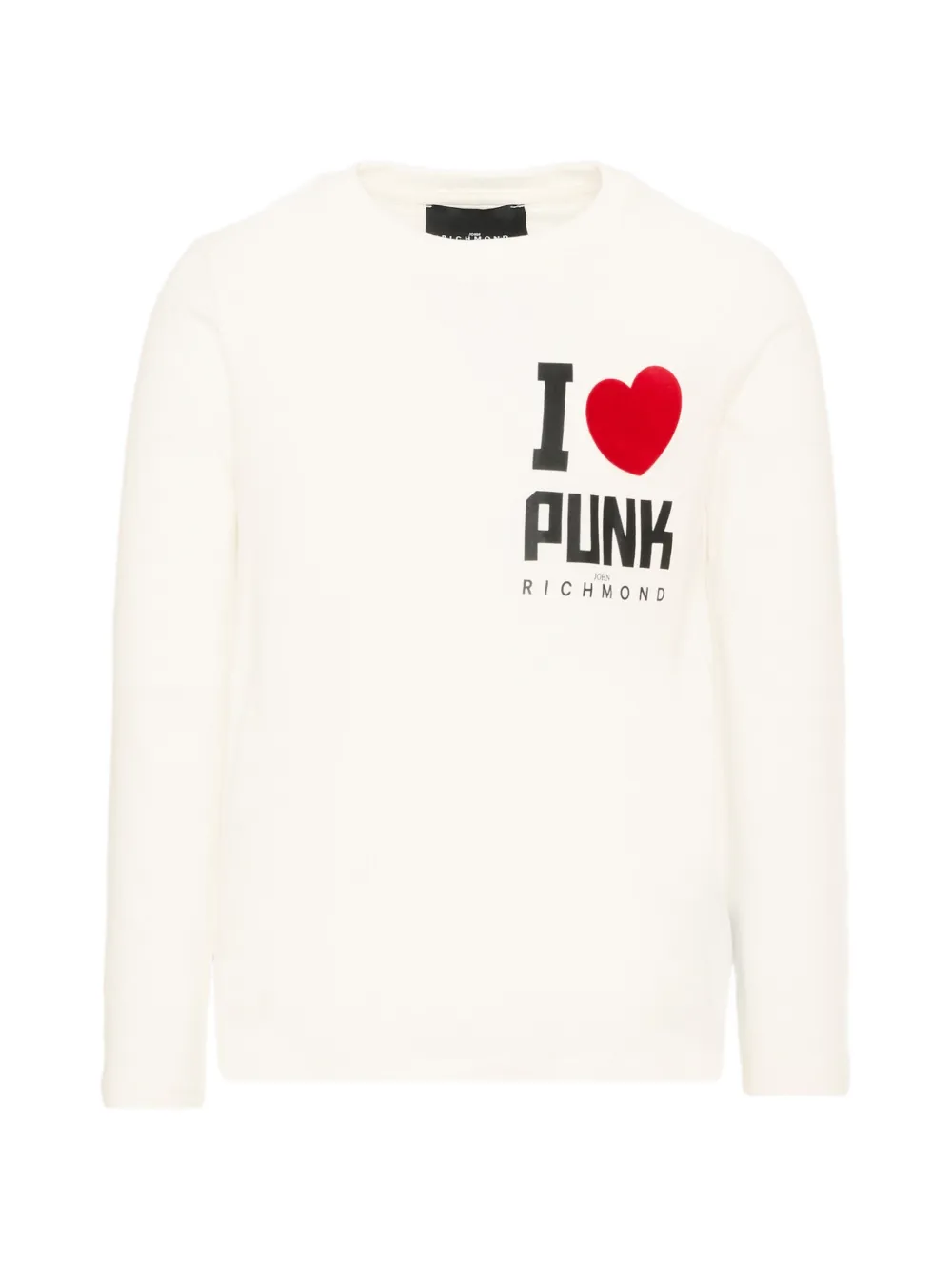 John Richmond Junior logo-print long-sleeve T-shirt - Bianco