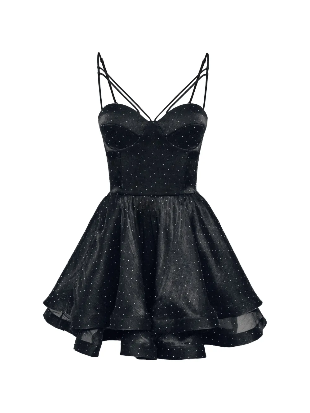 POST MERIDIEM rhinestone-embellished bustier mini dress