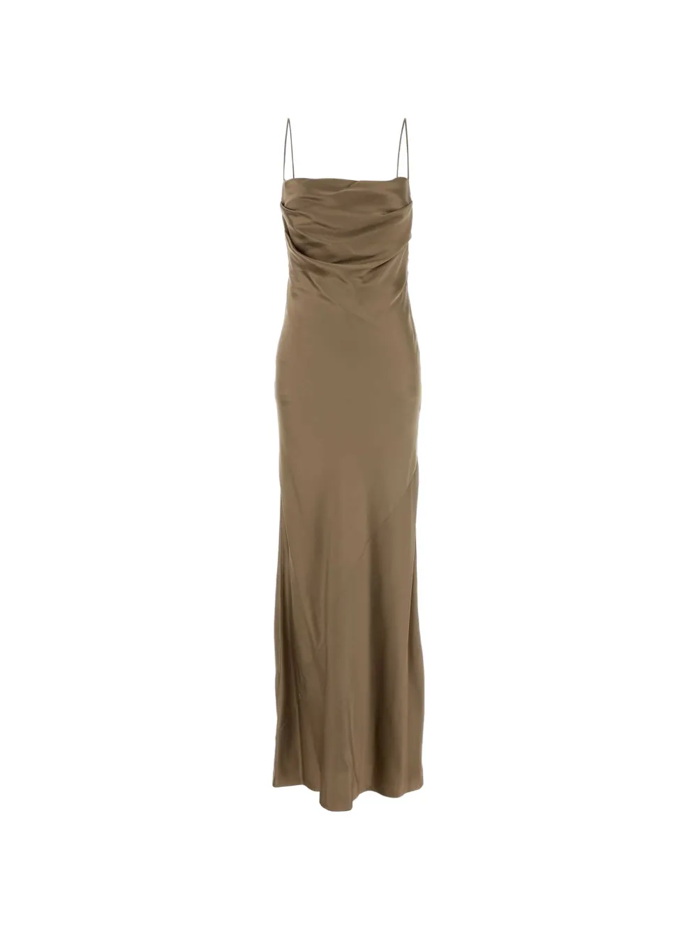 Saint Laurent Rückenfreies Kleid aus Seidensatin - Braun