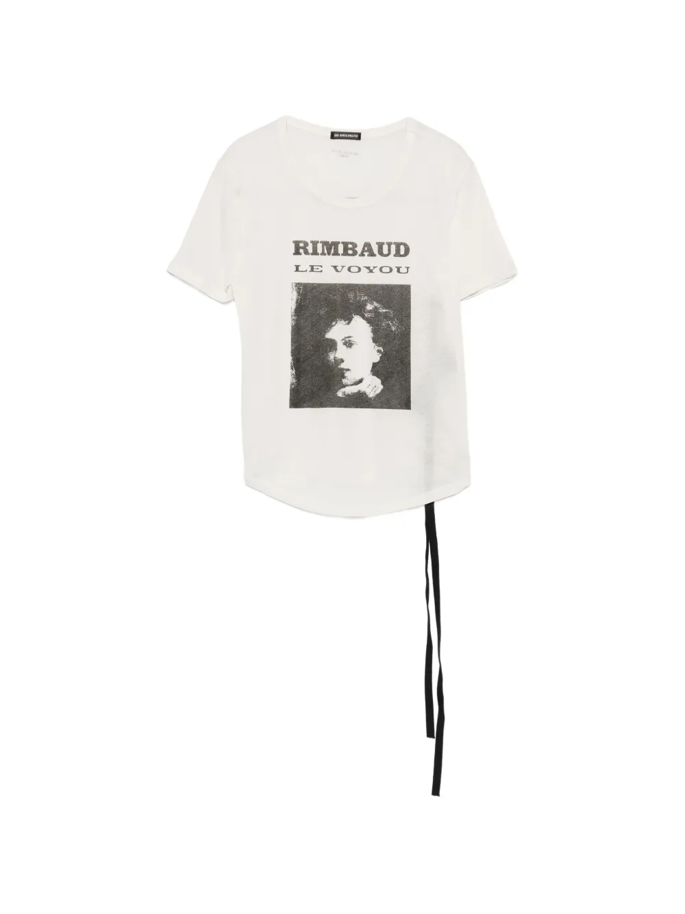 Ann Demeulemeester graphic-print tie-detail T-shirt