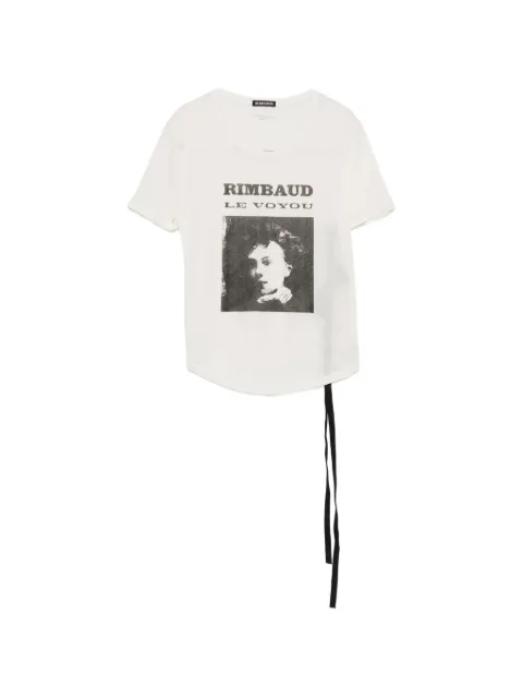 Ann Demeulemeester graphic-print tie-detail T-shirt