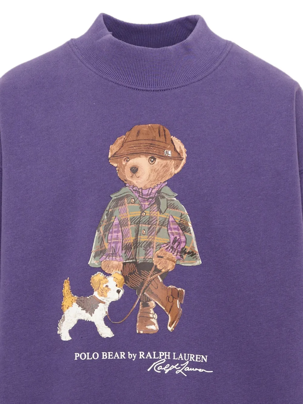 POLO RALPH LAUREN KIDS Polo Bear jurk met lange mouwen Paars