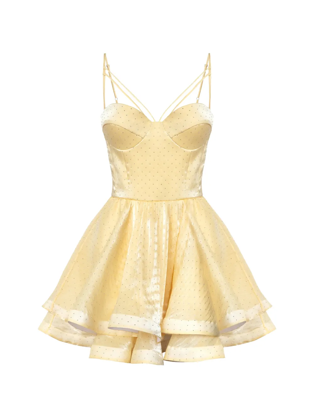 POST MERIDIEM rhinestone-embellished bustier mini dress - Gelb