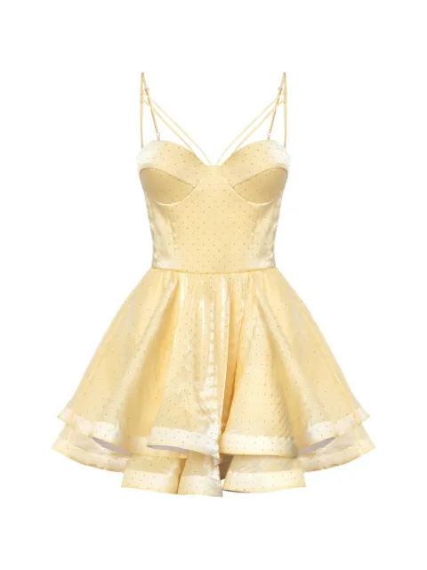 POST MERIDIEM rhinestone-embellished bustier mini dress