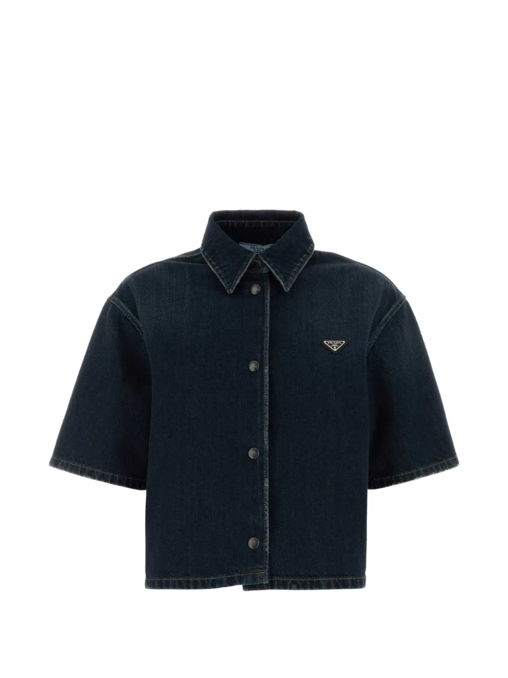 Prada short-sleeved denim shirt - Blau
