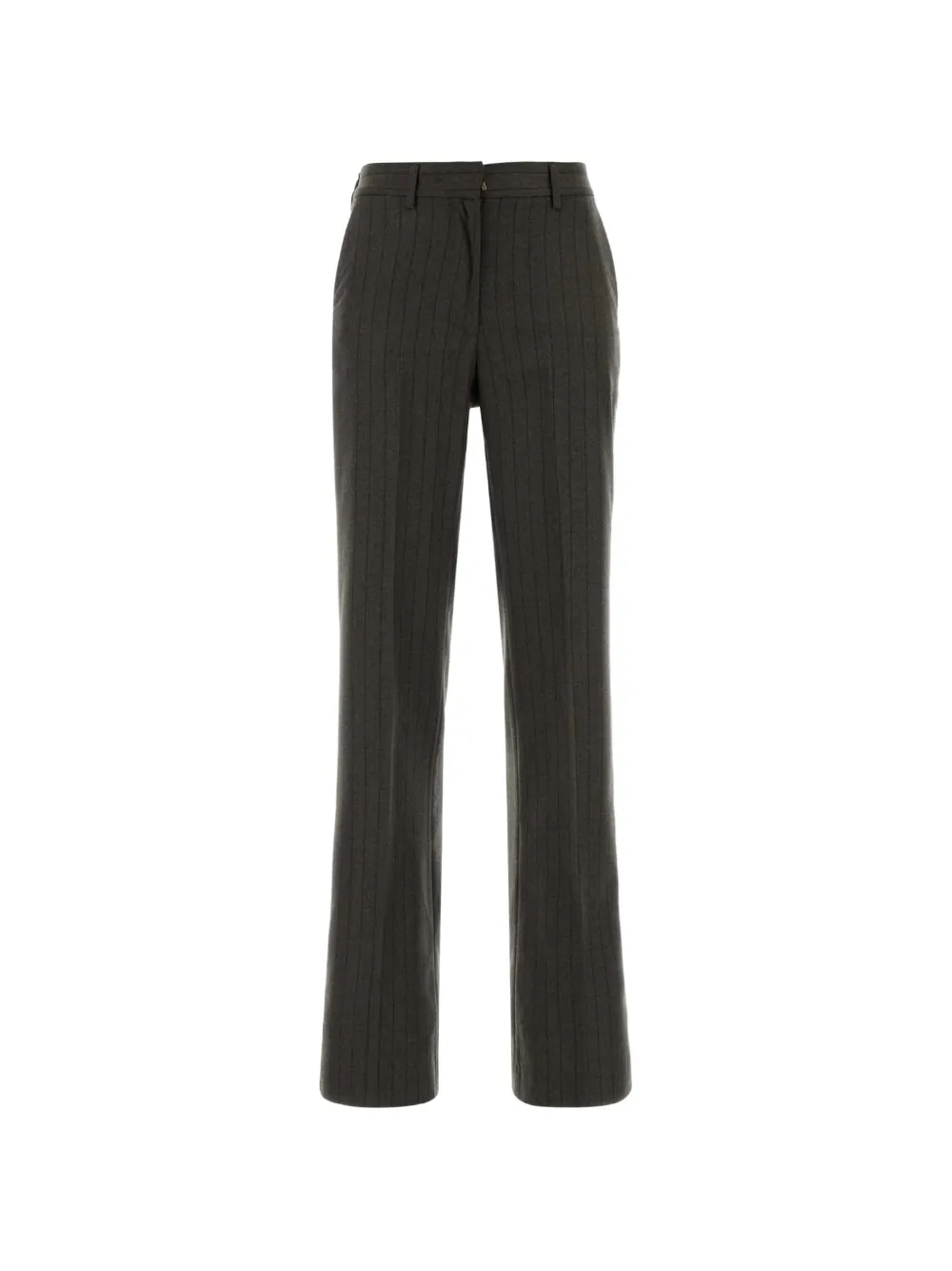 Pt Torino Jodie Pinstripe Wool Trousers In Grey