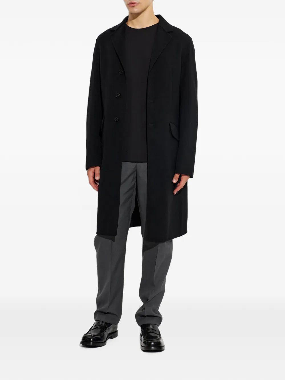 Jil Sander Jas met enkele rij knopen en gekerfde revers Zwart