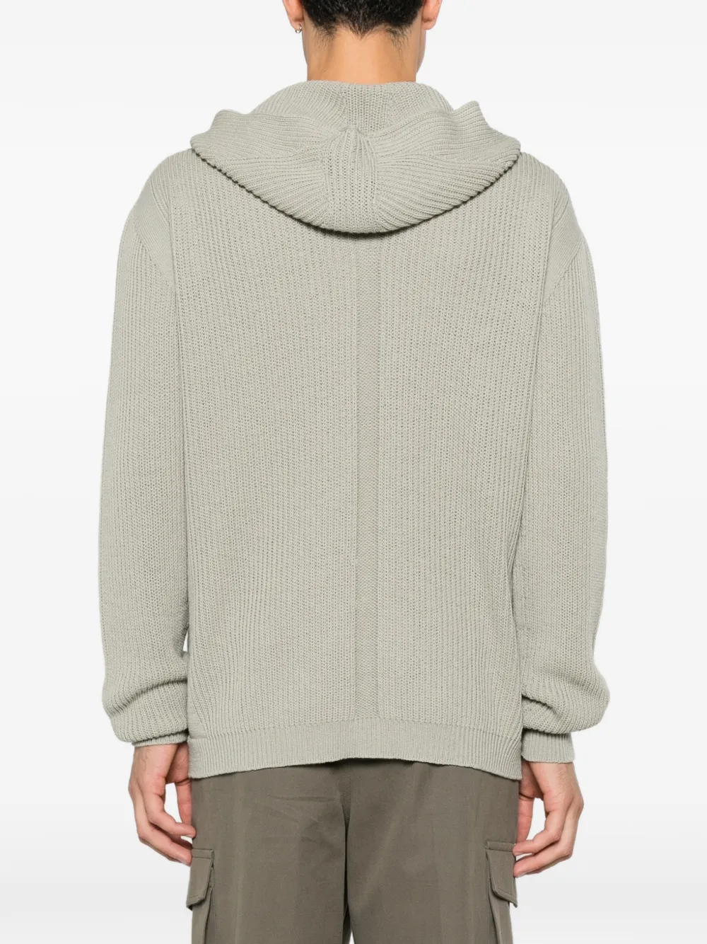 Rick Owens ribbed-knit zip-up cardigan Grijs