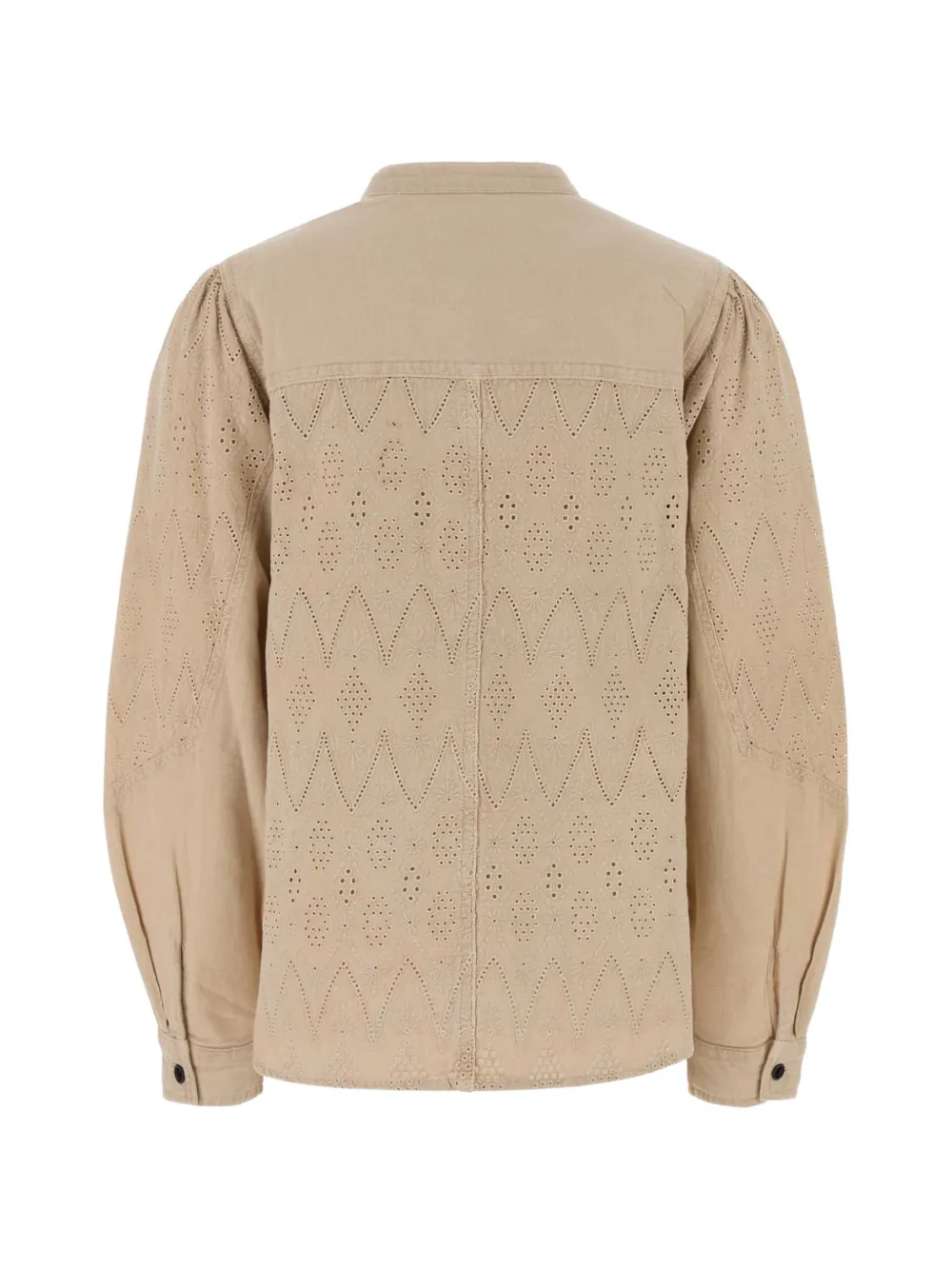 ISABEL MARANT Kaina blouse met geborduurde gewassen katoenen Beige