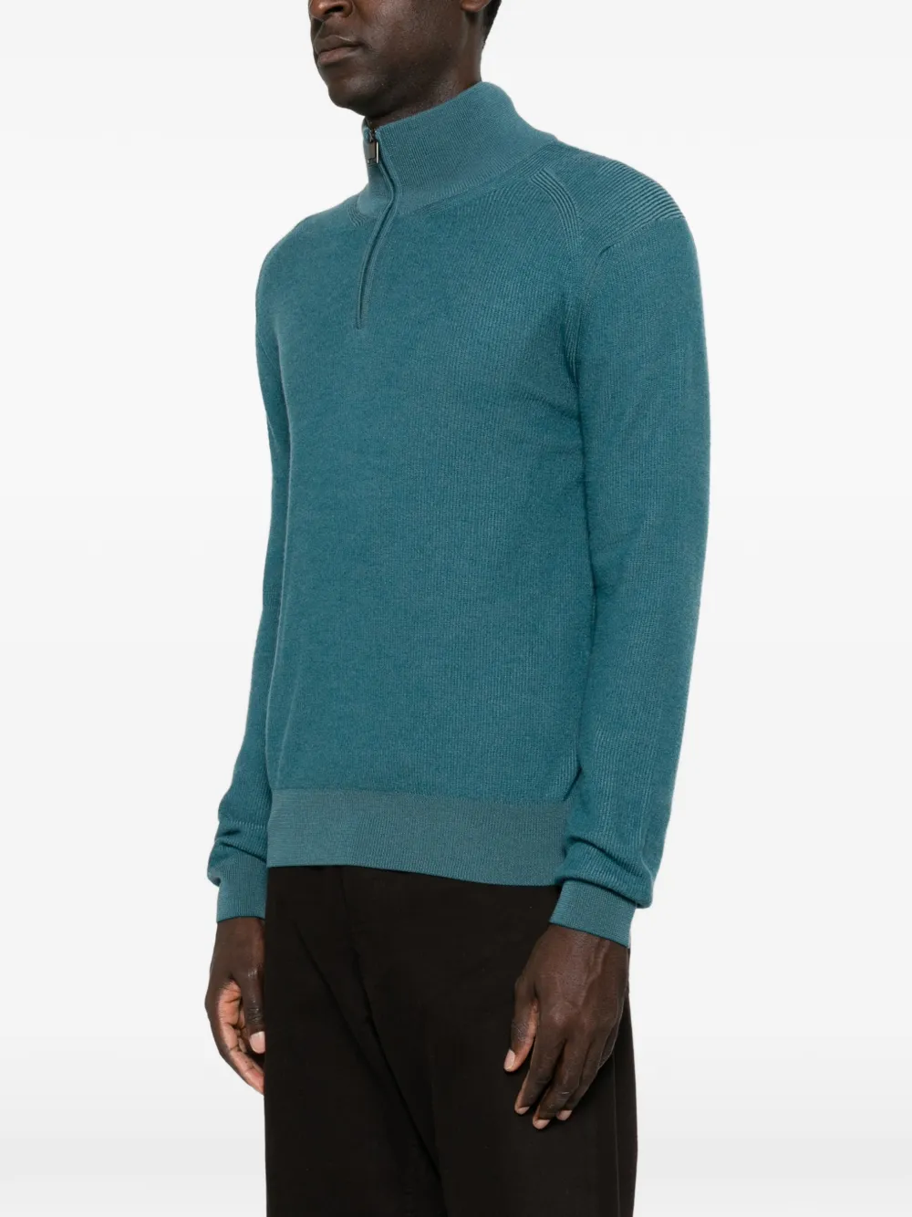 Brioni Trui met halve rits Blauw