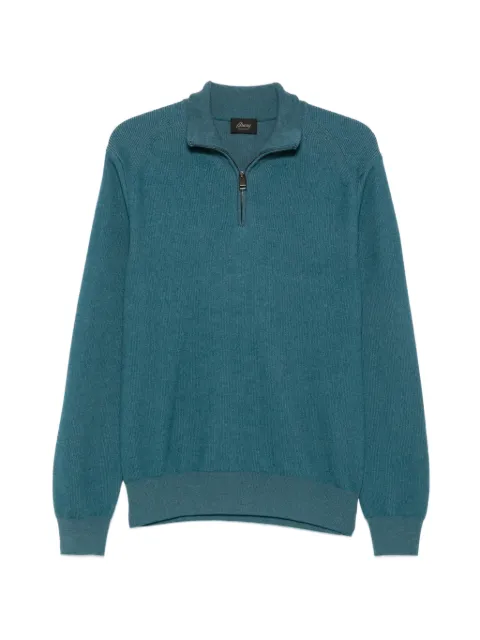 Brioni half-zip long-sleeve sweater