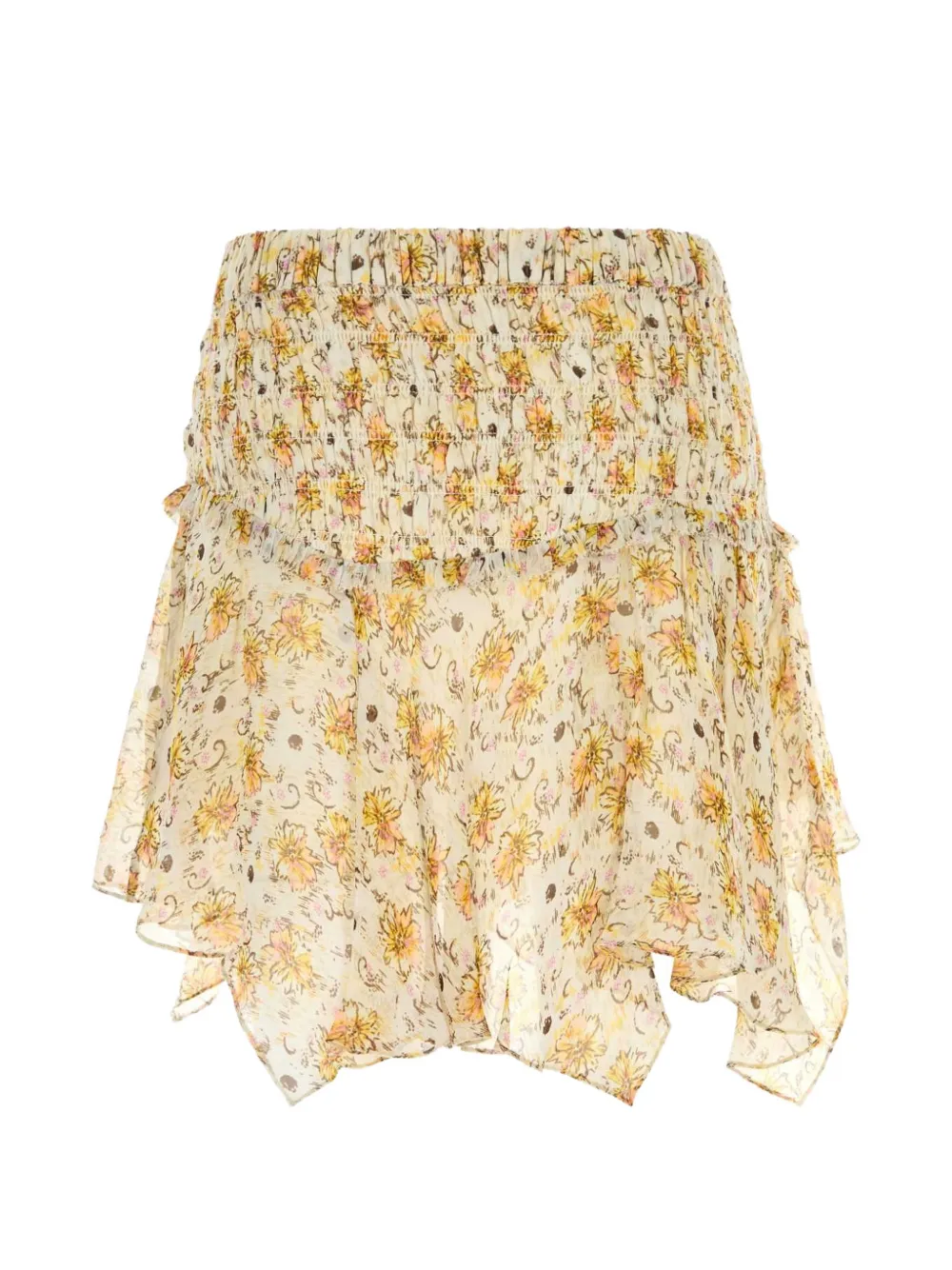 ISABEL MARANT Fiala chiffon rok met print Beige