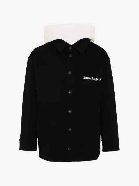 Palm Angels Kids logo-print hooded jacket