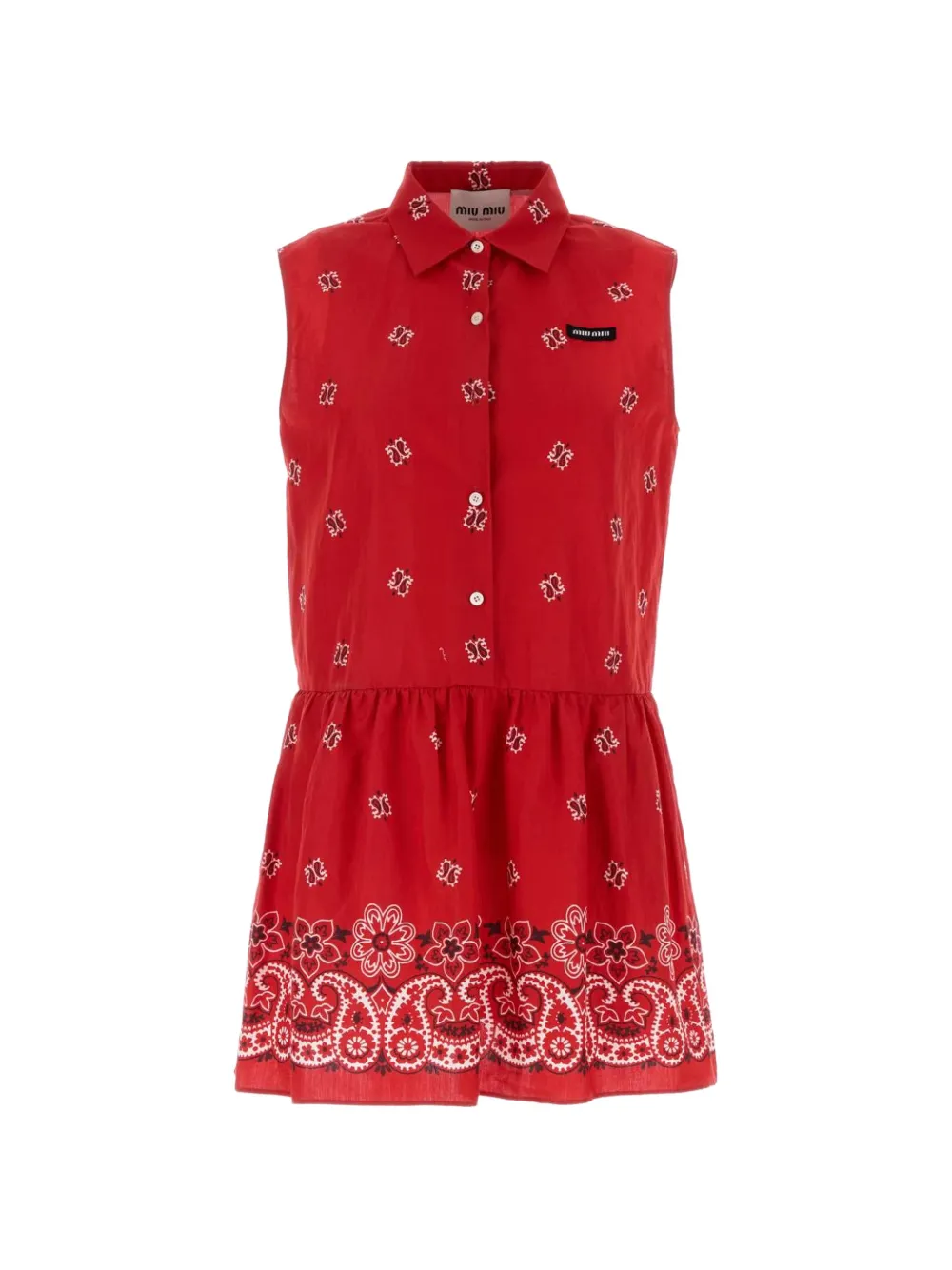 Miu Miu bandana-print sleeveless mini dress - Rot