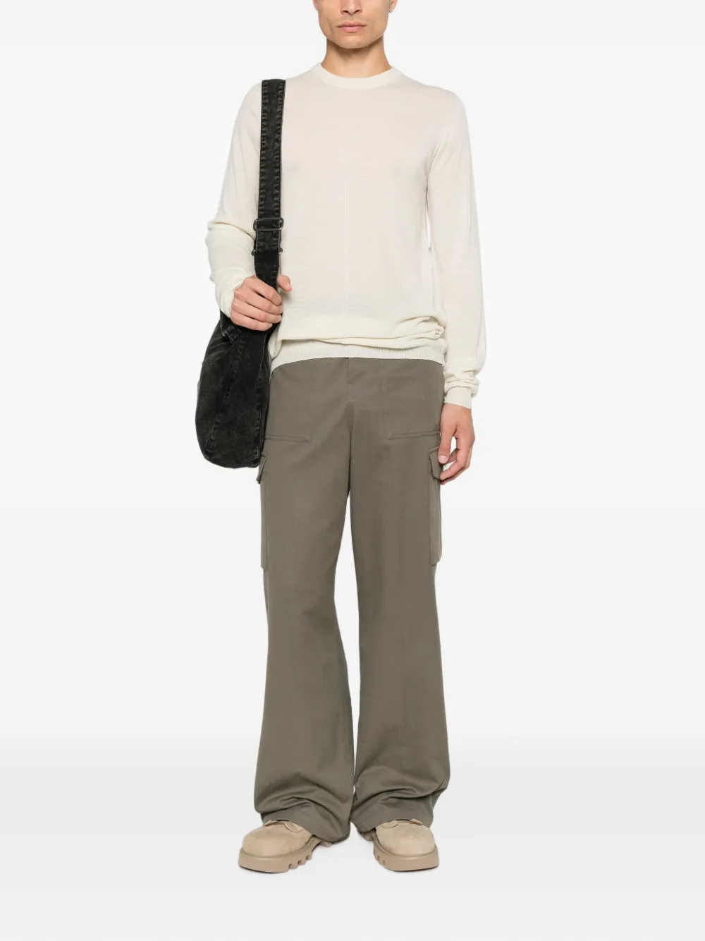 Rick Owens fine-knit wool sweater Beige