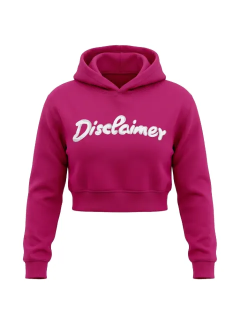 DISCLAIMER logo-embroidered cropped hoodie