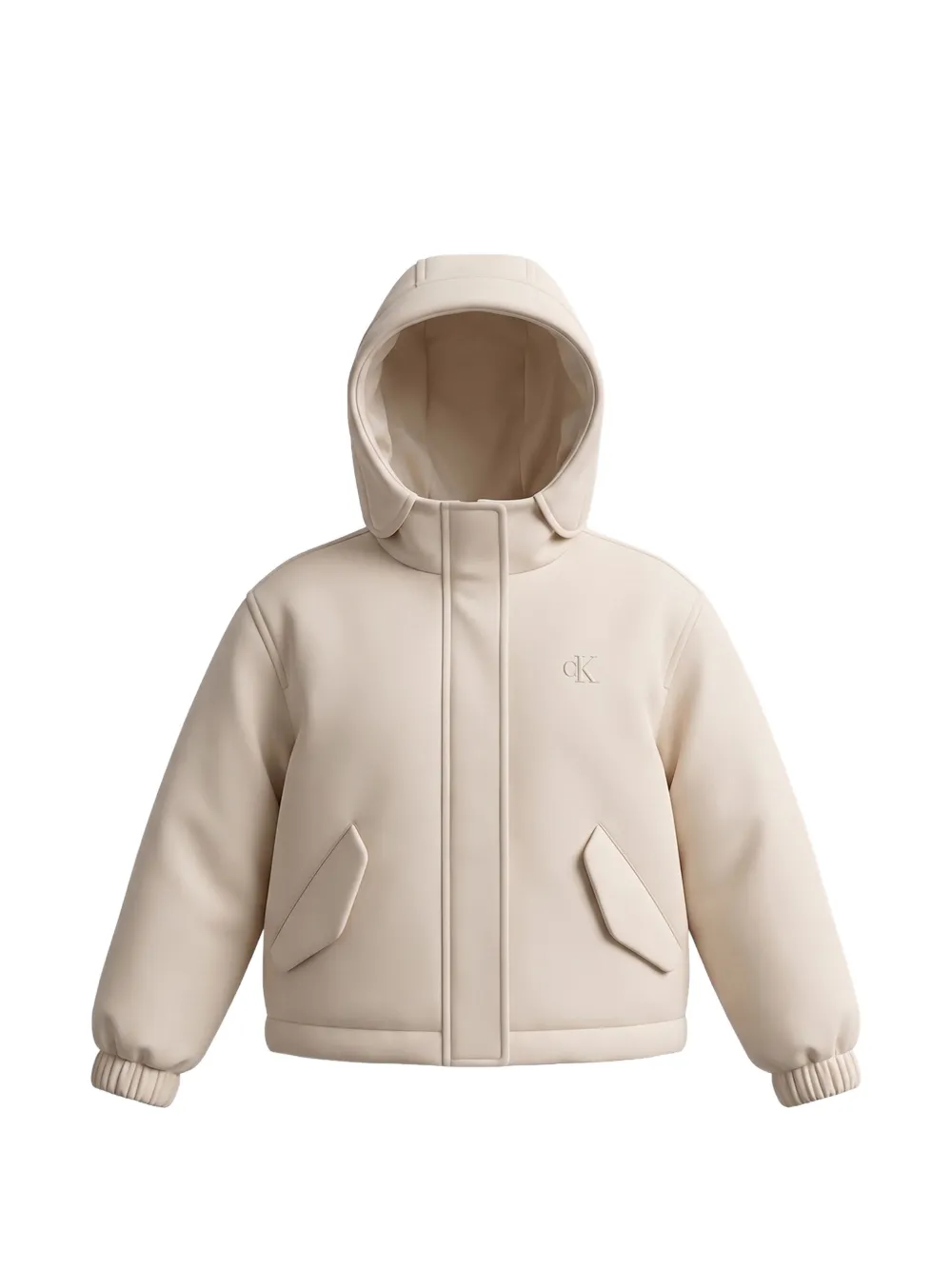 Calvin Klein Kids Giacca con cappuccio e logo ricamato - Toni neutri