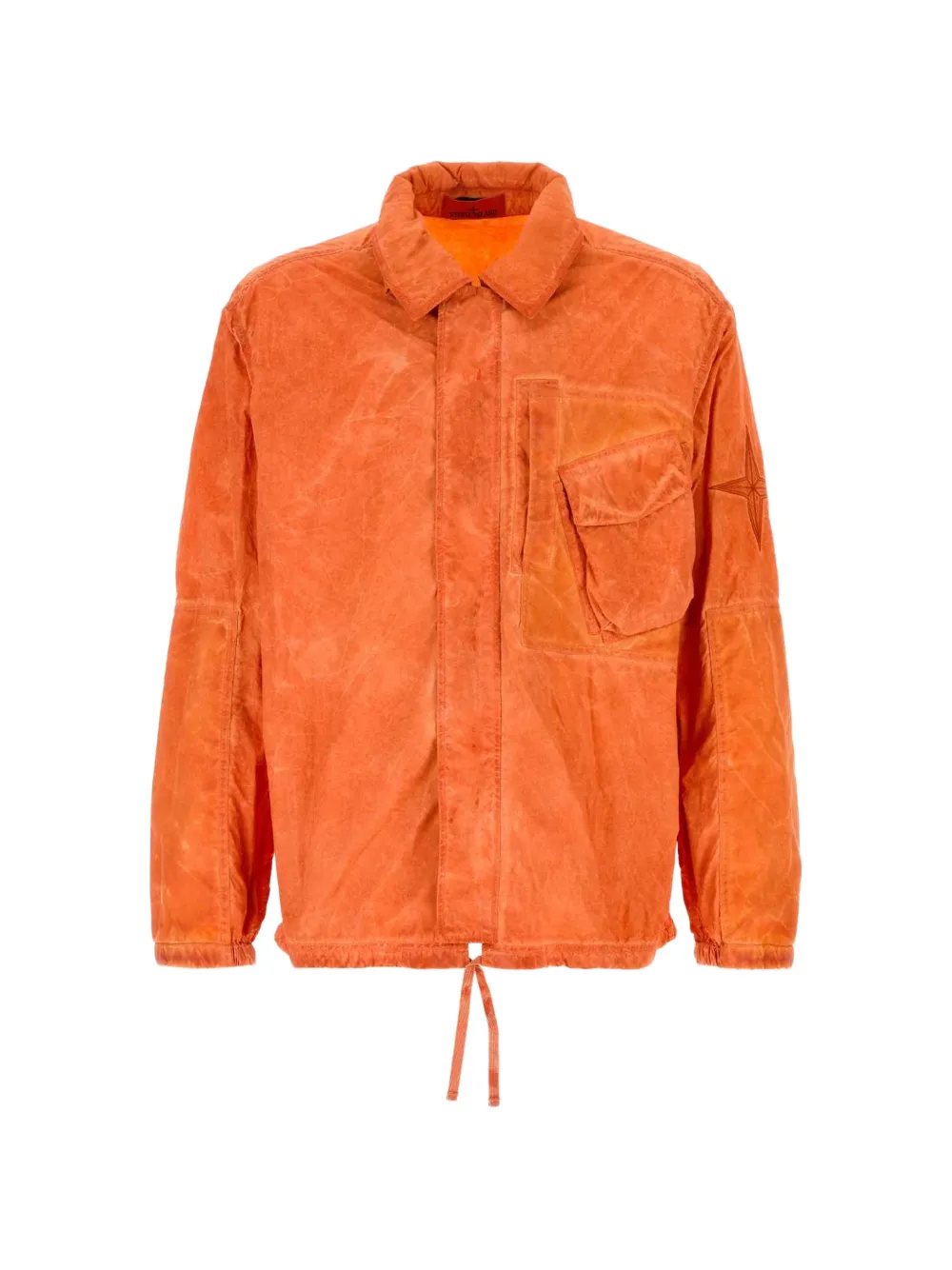 Stone Island 1200036 uneven pigment dyed nylon smerigliato + nylon canvas overshirt - Orange