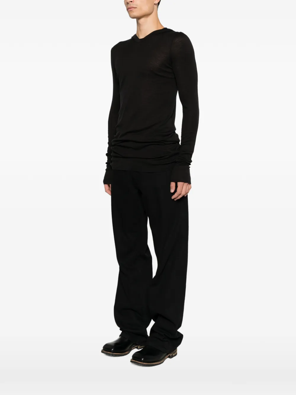 Rick Owens T-shirt met lange mouwen Zwart
