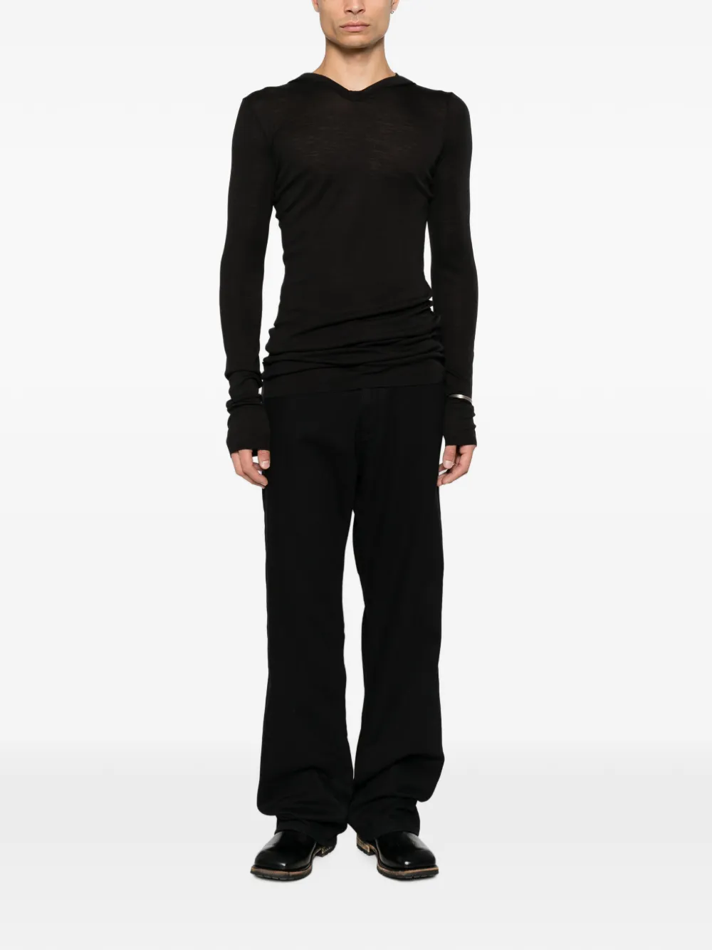 Rick Owens T-shirt met lange mouwen Zwart