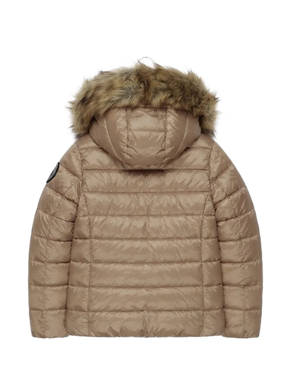 Blauer Jack met afwerking van imitatiebont Beige