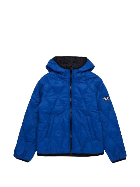 Diesel Kids diamond-quilted hooded jacket