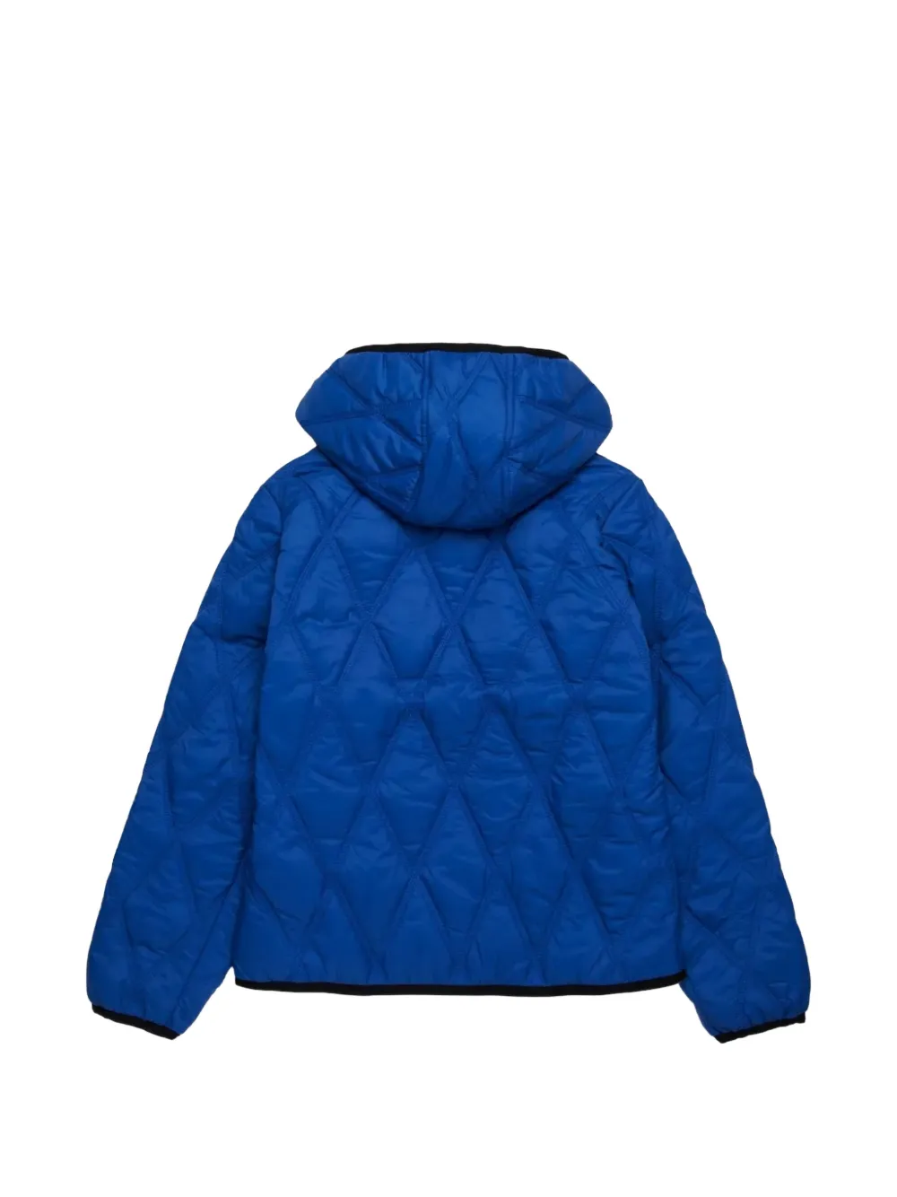 Diesel Kids diamond-quilted hooded jacket Blauw