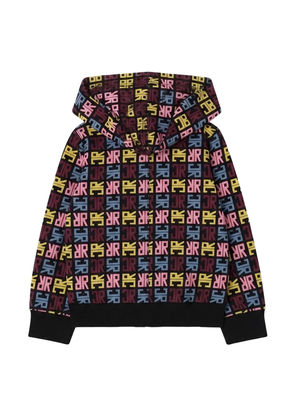 John Richmond Junior Hoodie met logoprint en rits Zwart