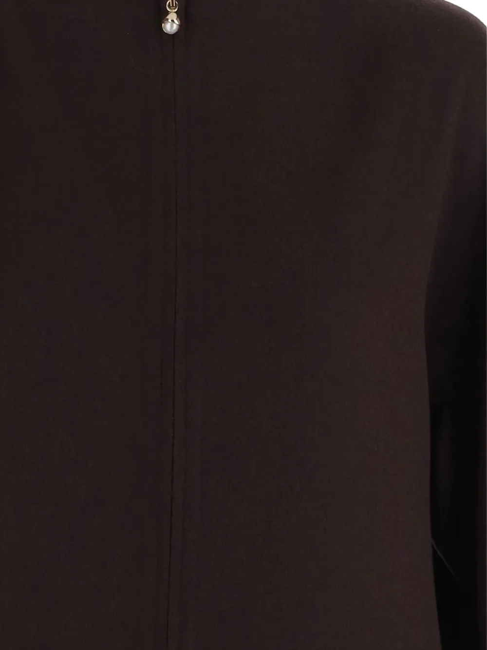 Carven Pearl-embellished Long-sleeve Dress in Brown, view 3
